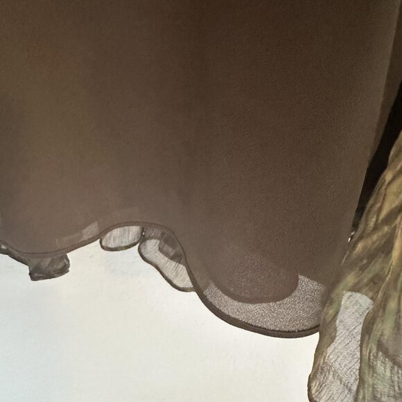 Lauren Ralph Lauren Tahiti Midi Skirt Womens 18W Brown Silk Lined‎ Boho Rustic - Picture 3 of 9